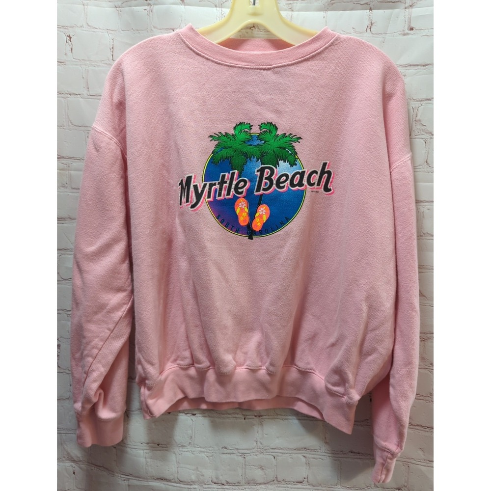 Youth Large vintage Myrtle Beach sweatshirt palm trees flip flops boys girls